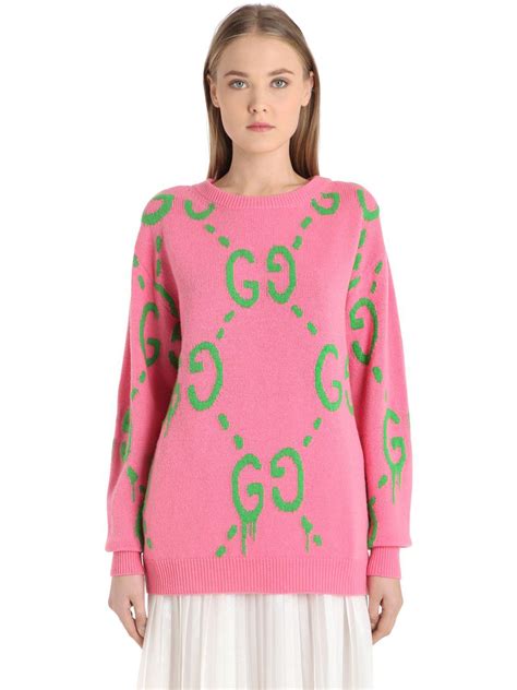 green rainbow gucci sweater|gucci pink and green sweater.